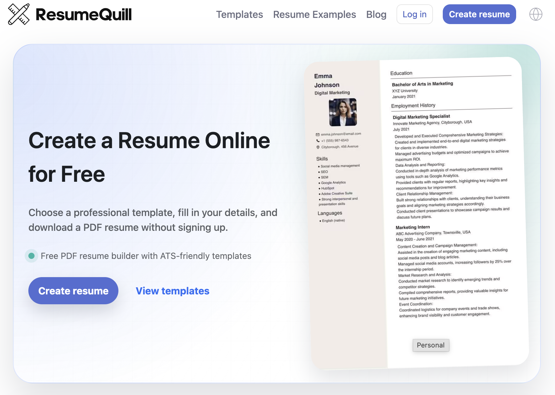 ResumeQuill screenshot 1