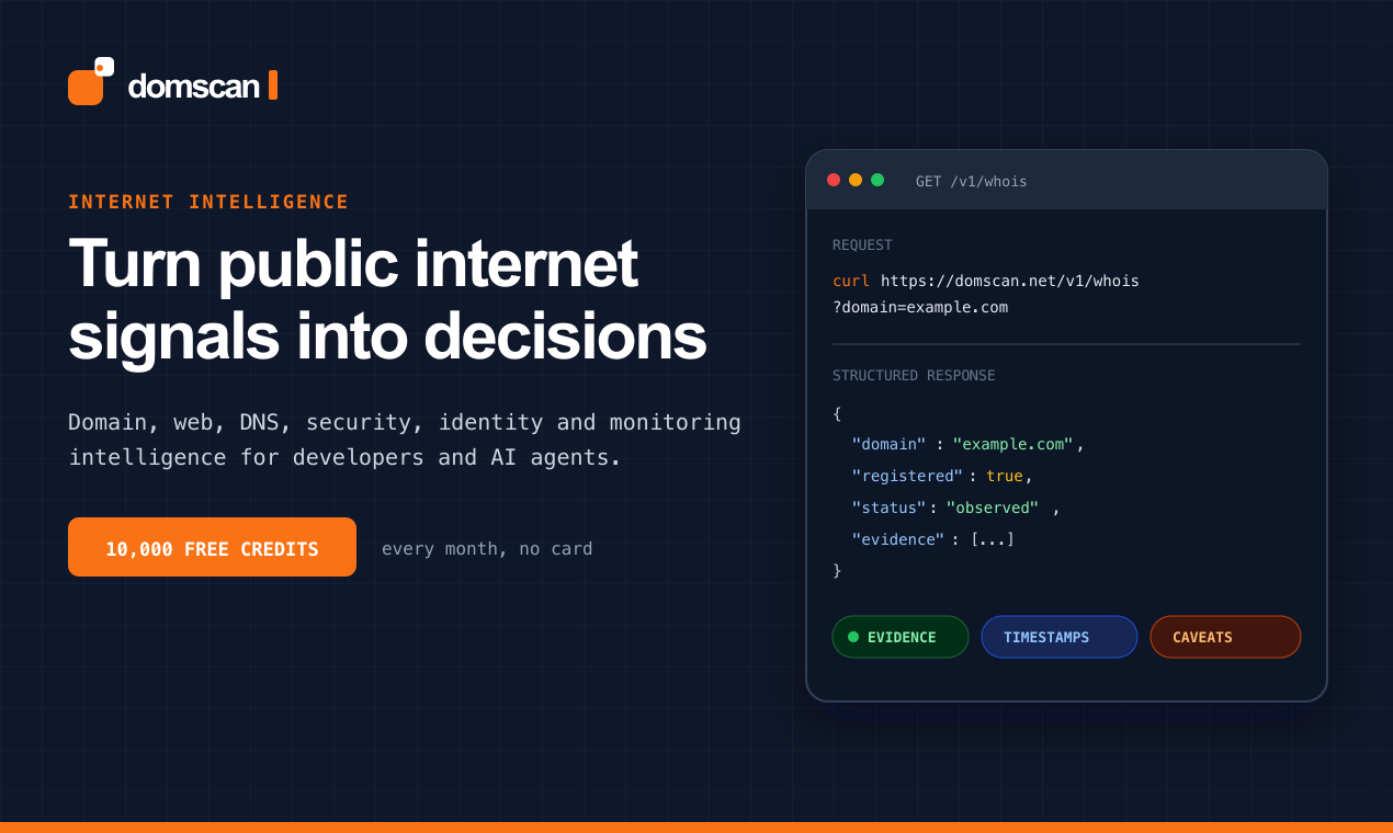 DomScan screenshot 1